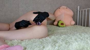 Pissing In Fetish Latex Gloves Stepsister, Butt Plug In Ass Masturbation Big Clitoris